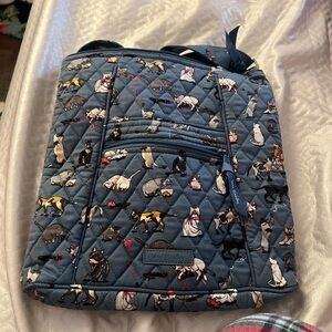 Vera Bradley Blue Quilted Bag with Cat Design